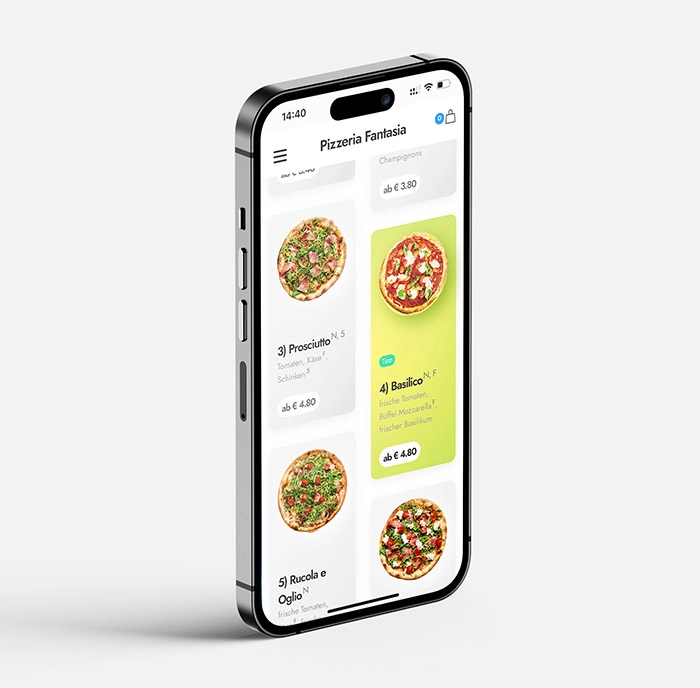 Helles, freundliches Shop Frontend für gesunde Restaurants